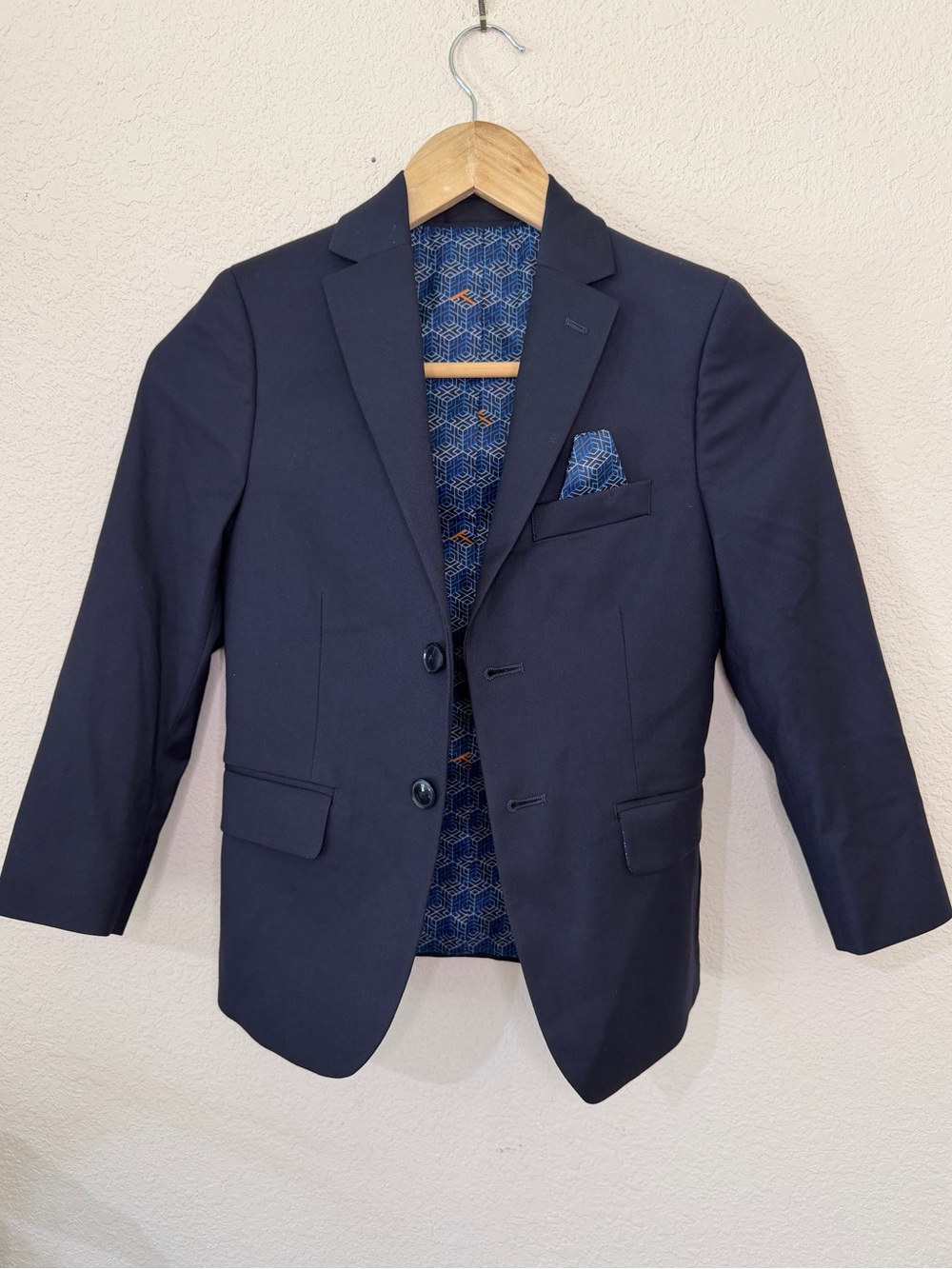 Tallia Navy Blue Suit Sport Coat Blazer Jacket Boys Size 8